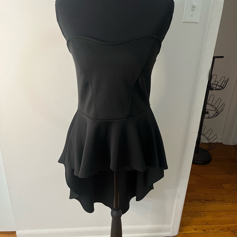 Black Y2K peplum dress